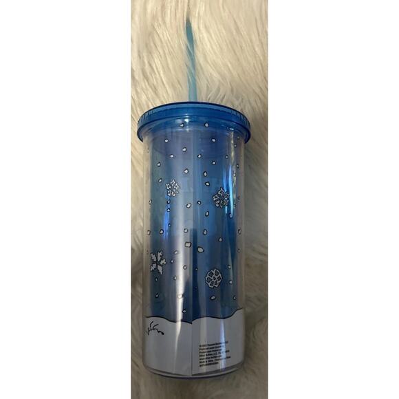 Peanuts Snoopy 20oz Blue Chillin Acrylic Carnival Cup Lid & Straw Christmas New - Picture 2 of 5